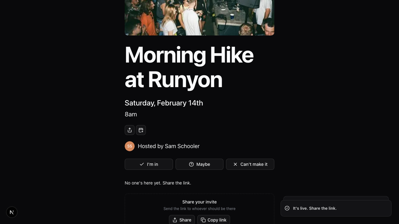 Published event