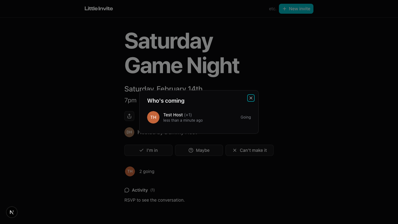 Full guest list